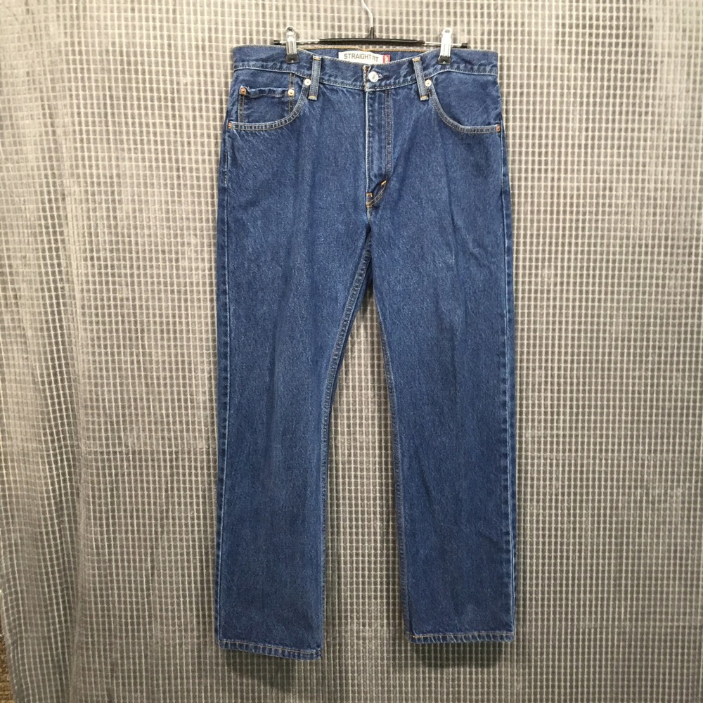 Levis 505 Straight Fit Mens Jeans Blue Medium Wash Denim 33x30 Regular Leg